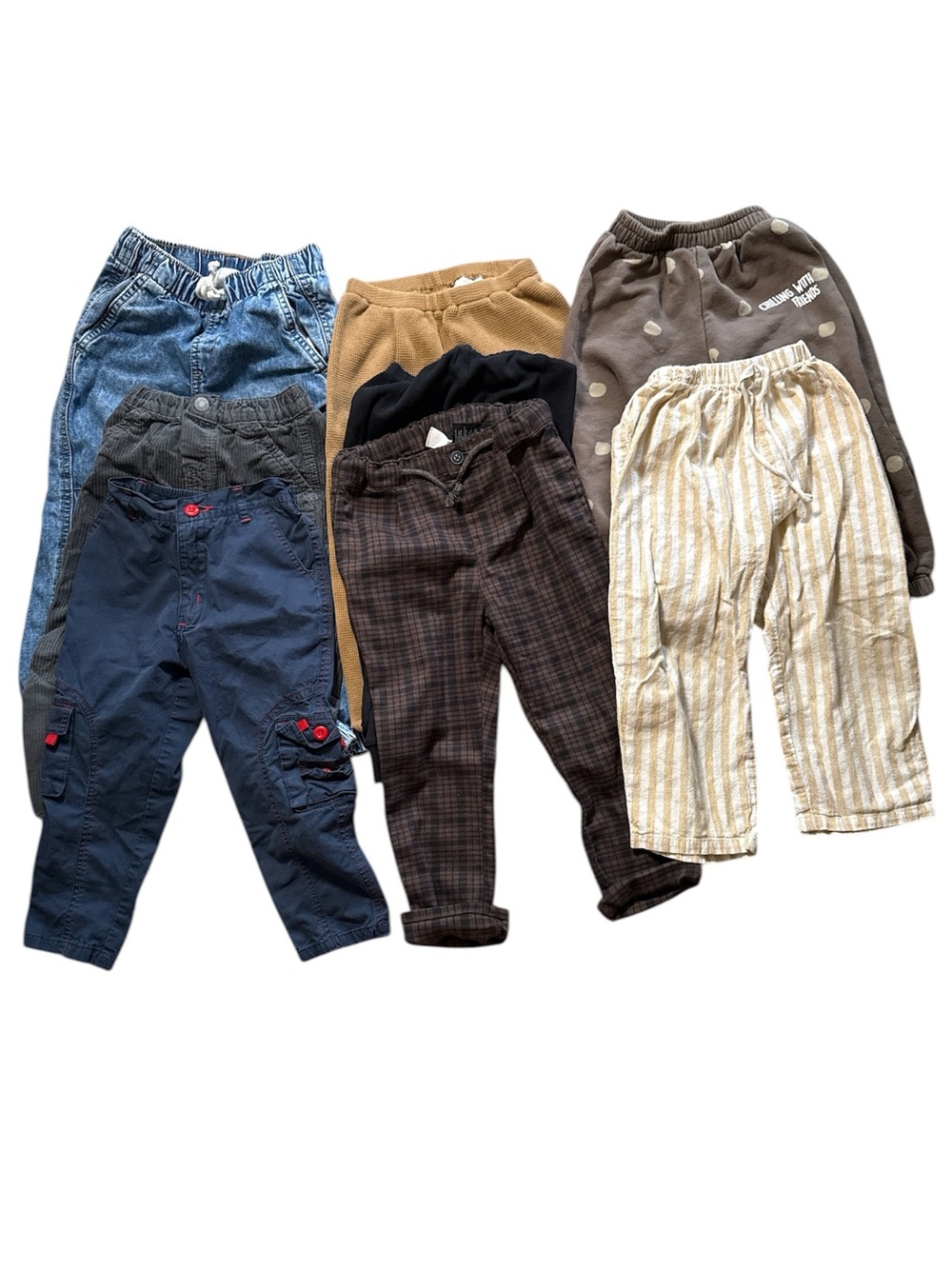 Mixed Boys 4T Bottoms pants Lot - Neutral & Blue Tones - Picture 2 of 6